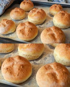 Bollos crujientes sin amasar: ¡el mejor pan más fácil que jamás hayas horneado! 4 ingredientes.