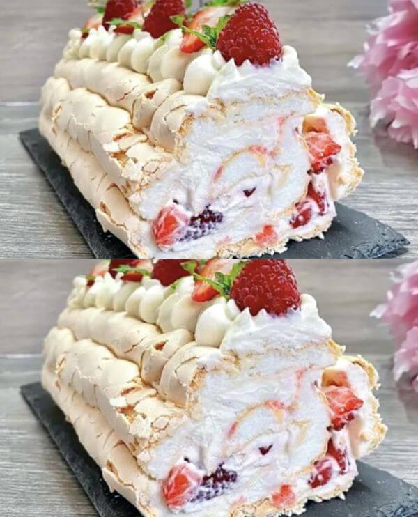 Roulado de Pavlova Súper Delicioso y Fácil