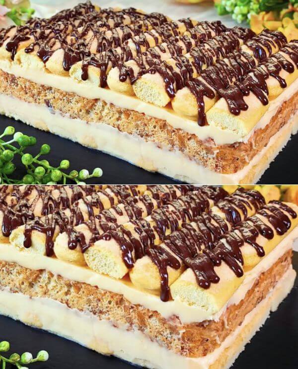Un Postre Súper Cremoso Elaborado con Biscotos Largos