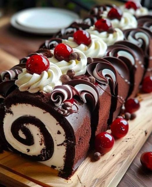 pastel de rollo de la Selva Negra