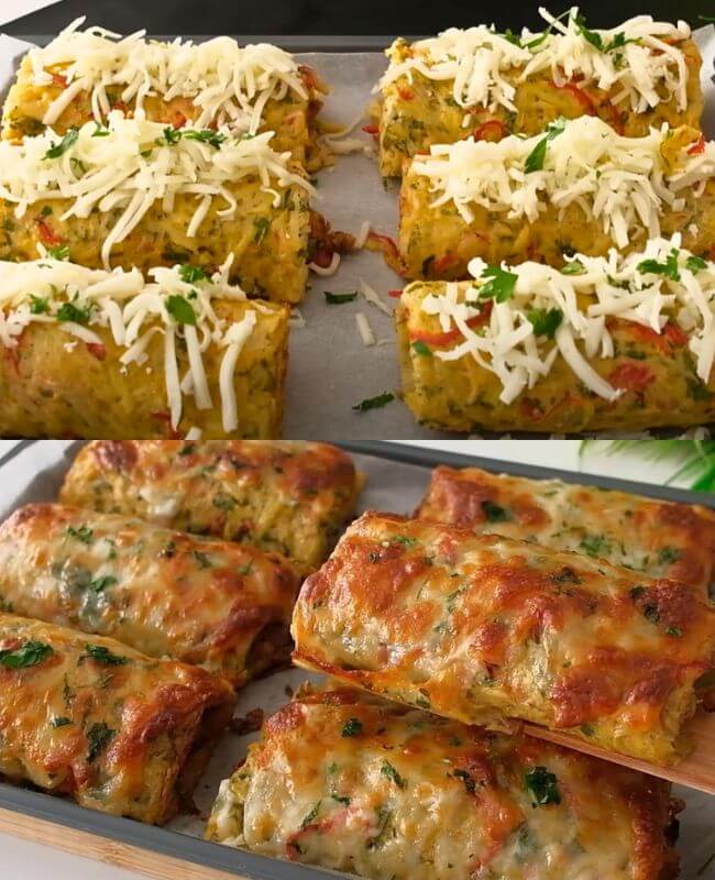 Papas y carne de pollo!