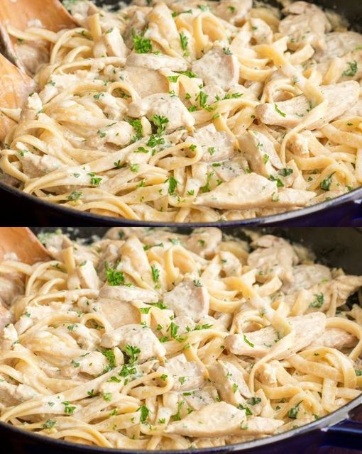 eceta de Fettuccine Alfredo con Pollo