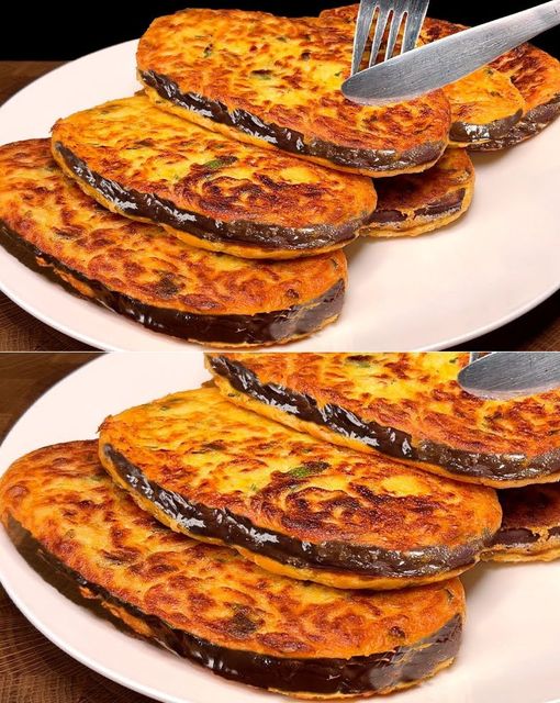 Berenjena Frita con Queso Holandés y Ensalada de Pepino