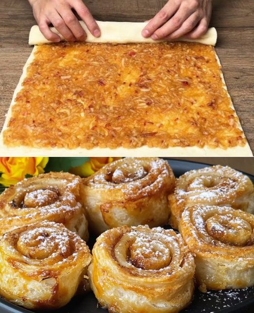 Deliciosos Rollitos de Hojaldre con Manzana