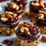 Barras de avena cubiertas de chocolate deliciosas y saludables