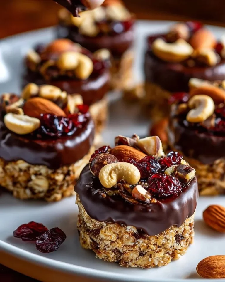Barras de avena cubiertas de chocolate deliciosas y saludables