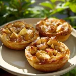 Biscotes de ricotta y manzanas recién horneados en un plato