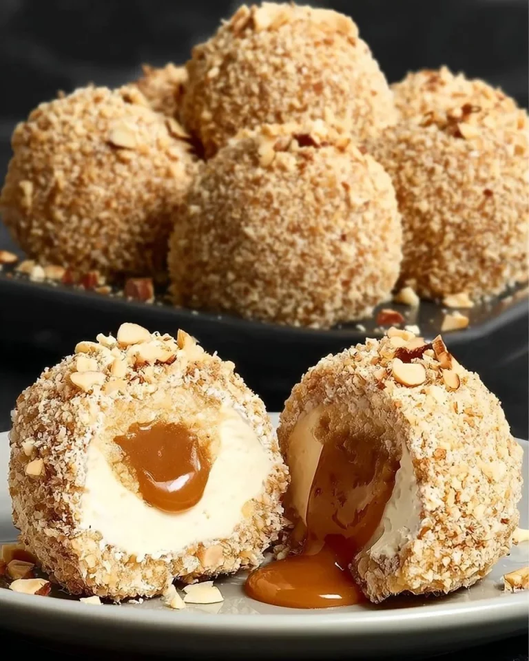 Bolitas de crema de avellana decoradas en un plato