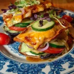Buñuelos de calabacín rellenos de pollo crujientes y sabrosos