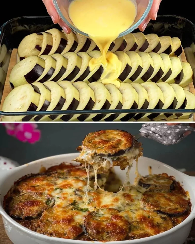 Cazuela de berenjenas al horno, un platillo delicioso y saludable.