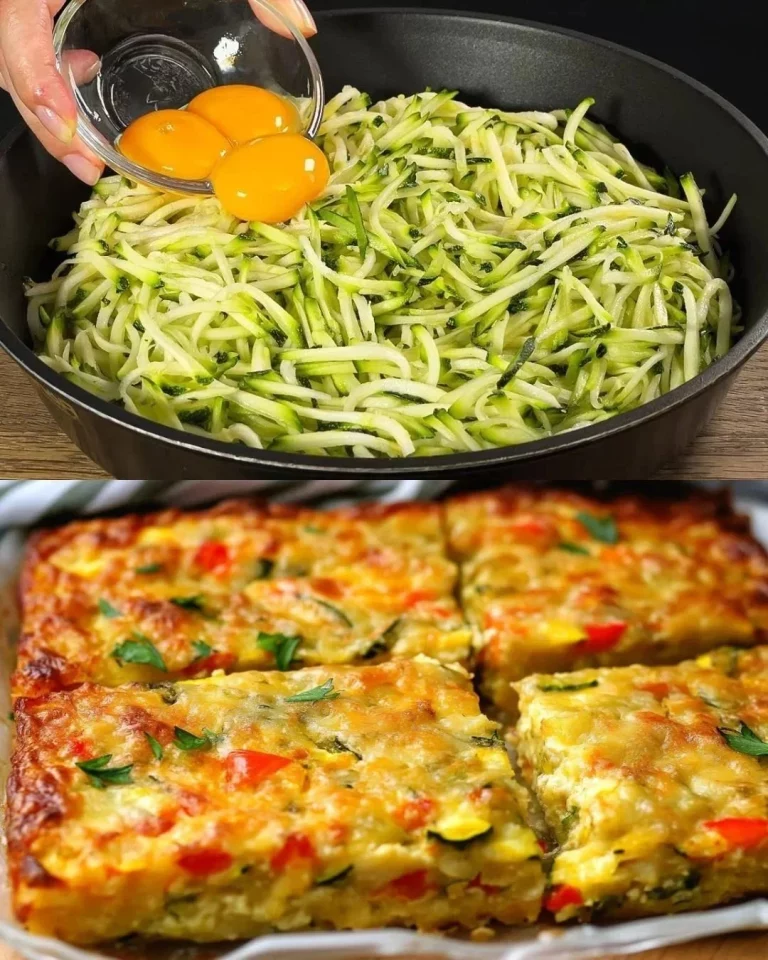Frittata de verduras y queso frita en plato colorido