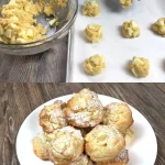 Deliciosas galletas de manzana recién horneadas en una bandeja