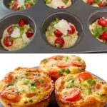 Muffins de avena salados recién horneados y listos para servir.