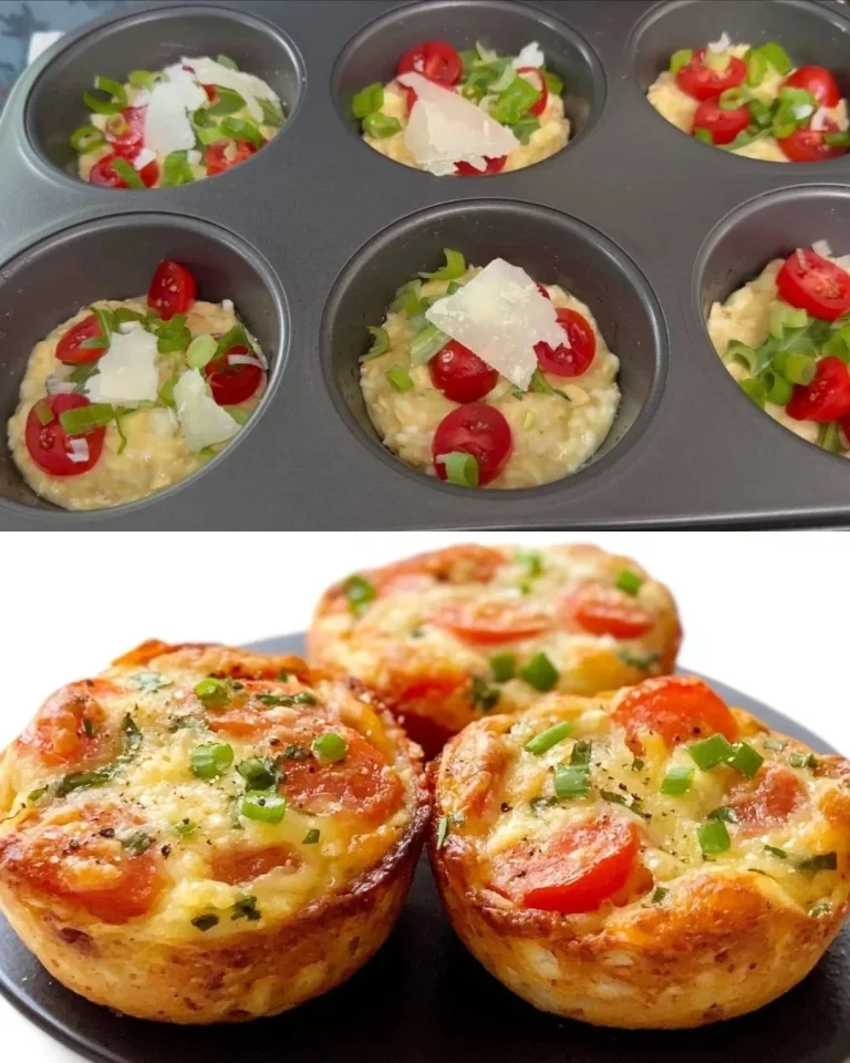 Muffins de avena salados recién horneados y listos para servir.