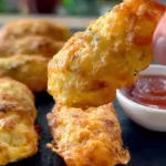 Palitos de pollo a la parmesana dorados y crujientes en un plato