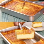 Pastel de leche de maíz brasileño cremoso con un toque dulce y suave