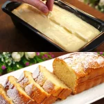 Pastel de limón decorado con rodajas de limón y crema