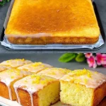 Pastel de limón con glaseado de limón decorado en un plato