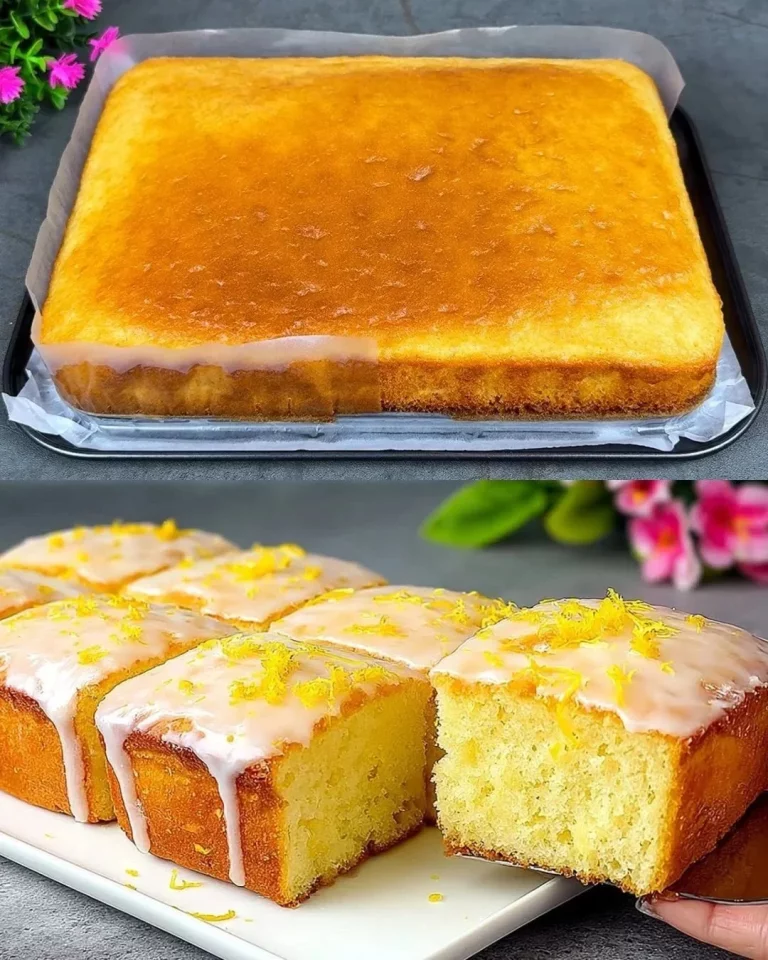 Pastel de limón con glaseado de limón decorado en un plato