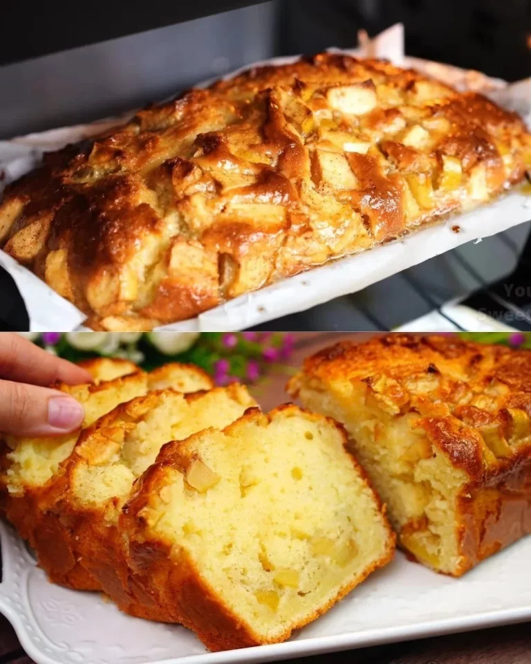 Pastel de manzana y canela con cobertura de caramelo delicioso