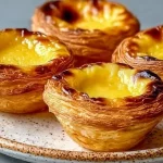 Delicioso Pastel de Nata portugués con crema y base crujiente
