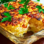 Delicioso Pastel de Patatas y Carne fresco y caliente en un plato.