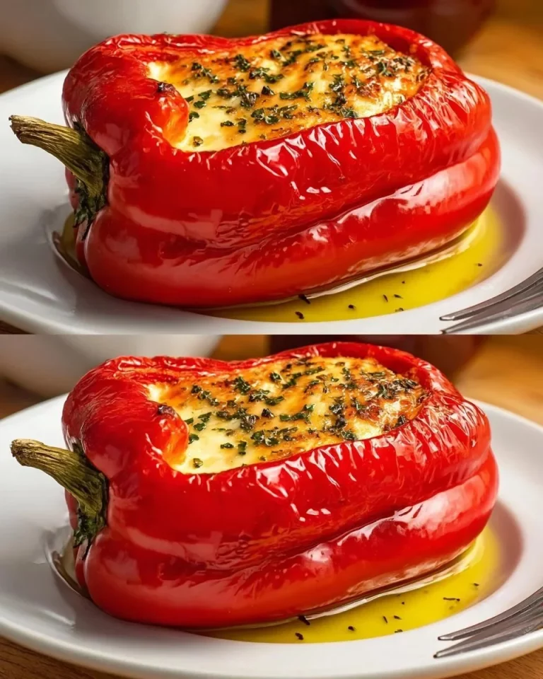 Plato de pimientos rellenos con ingredientes frescos y sabrosos