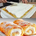 Puffs de plátano cremosos con crema dulce de limón en un plato