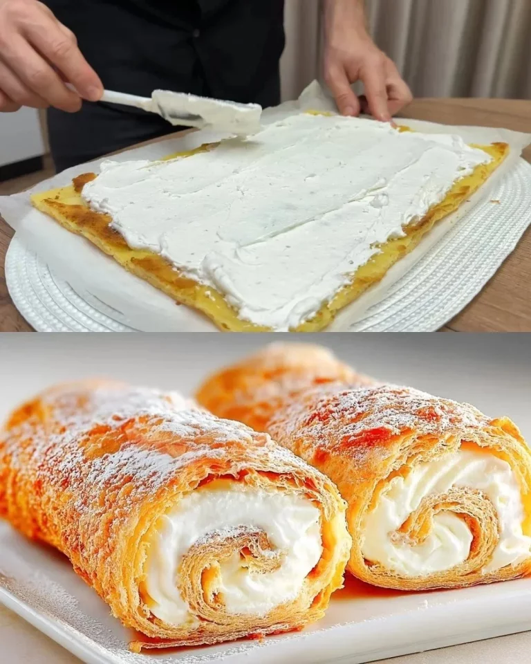 Puffs de plátano cremosos con crema dulce de limón en un plato