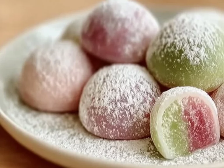 Deliciosos mochis caseros recién preparados