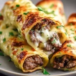 Rollos de Philly Cheesesteak Keto, una comida baja en carbohidratos y deliciosa.