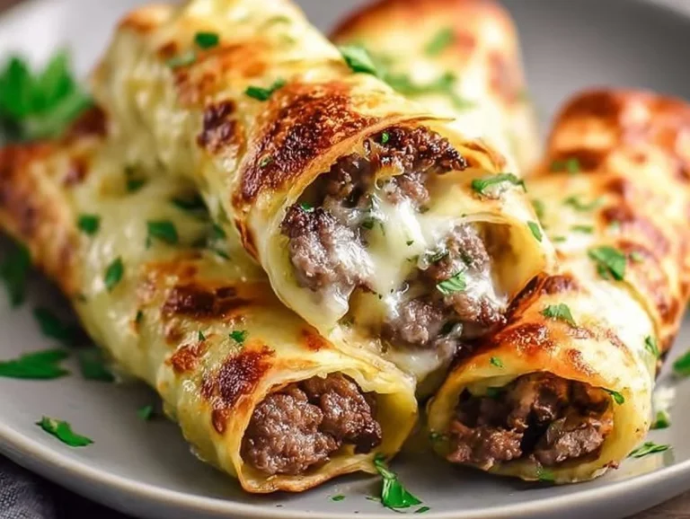 Rollos de Philly Cheesesteak Keto, una comida baja en carbohidratos y deliciosa.