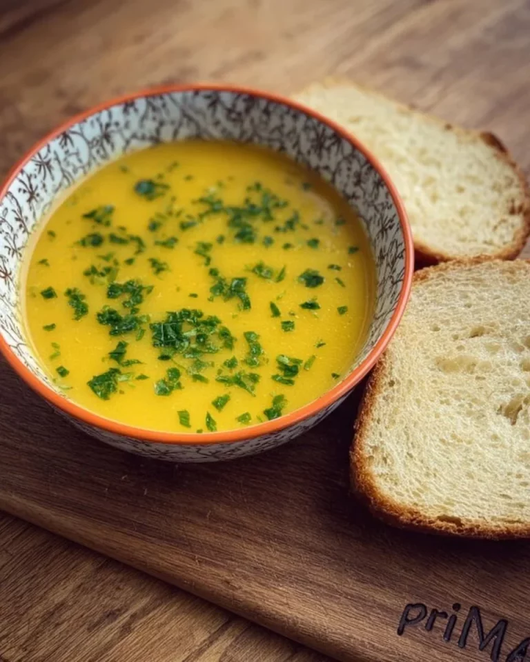 Sopa de zanahoria cremosa con jengibre en un bol, lista para servir.