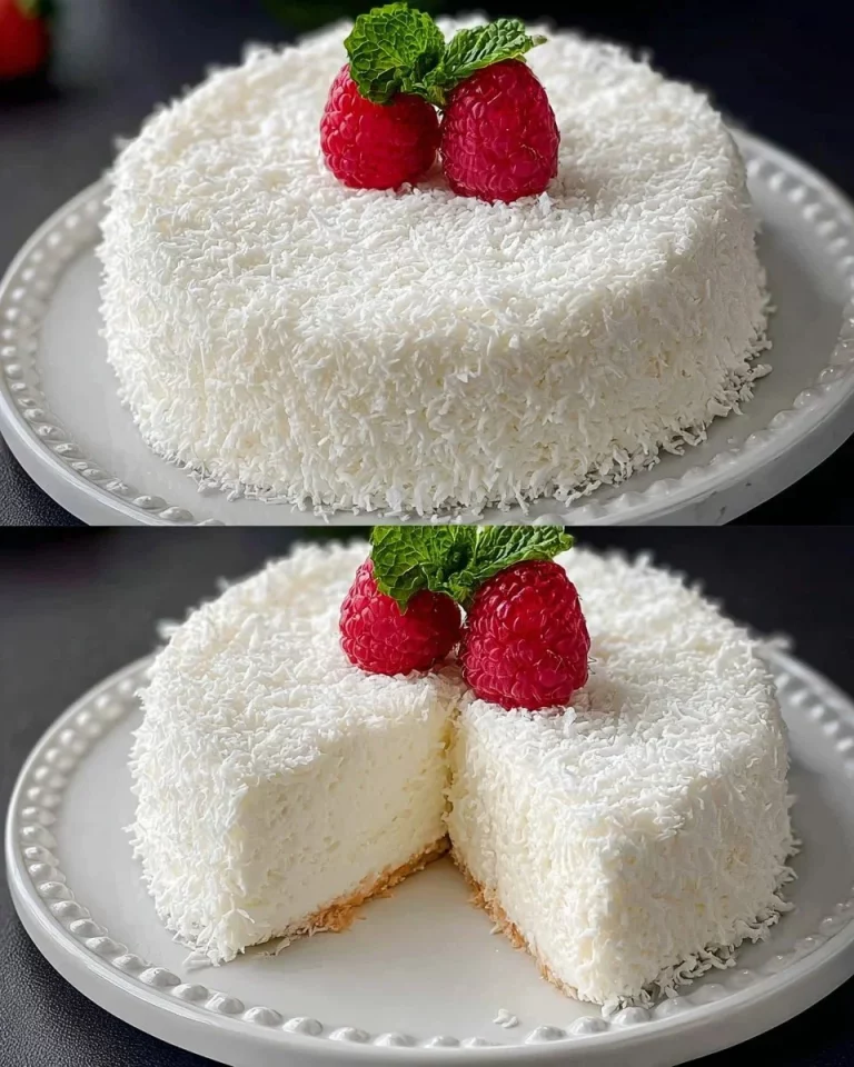 Tarta de crema de coco sin cocción, un postre fresco y delicioso.