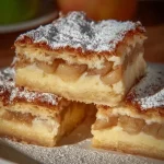 Deliciosa tarta de manzana cremosa con textura suave y ingredientes frescos.