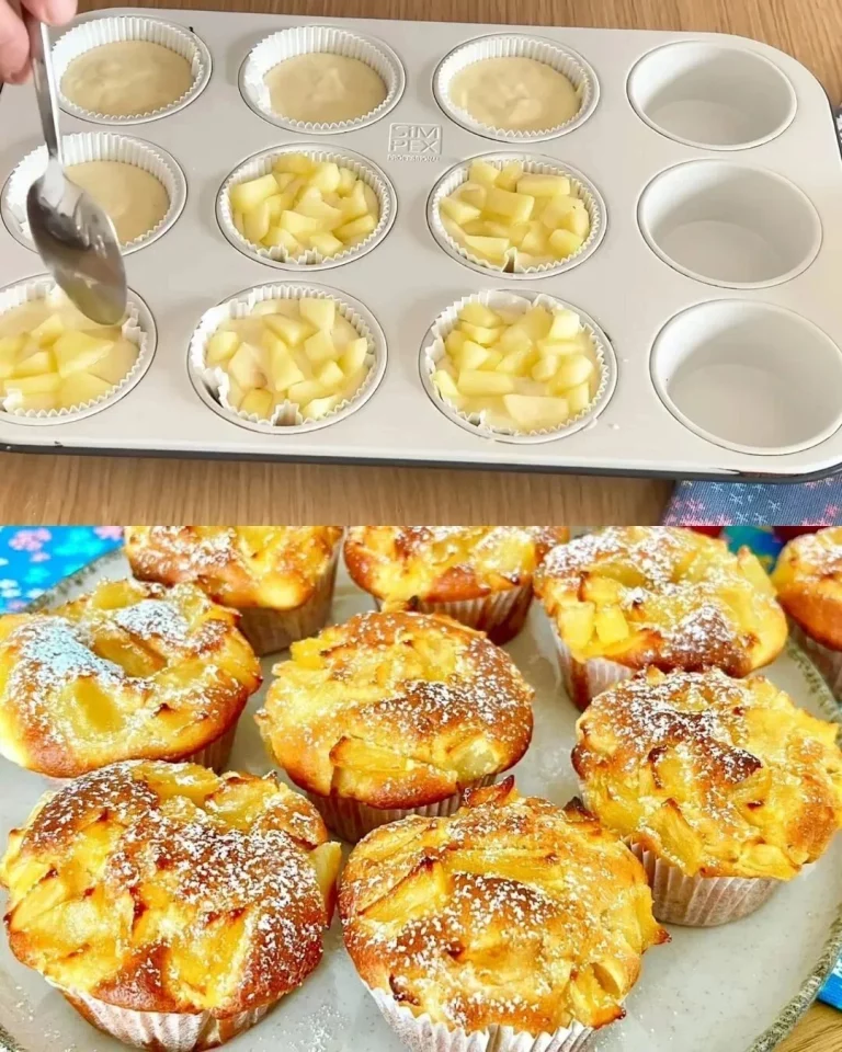 Tarta de yogur de manzana decorada con rodajas de manzana fresca