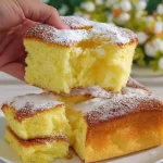 Tarta de Yogur Japonés decorada con frutas frescas y crema chantilly.