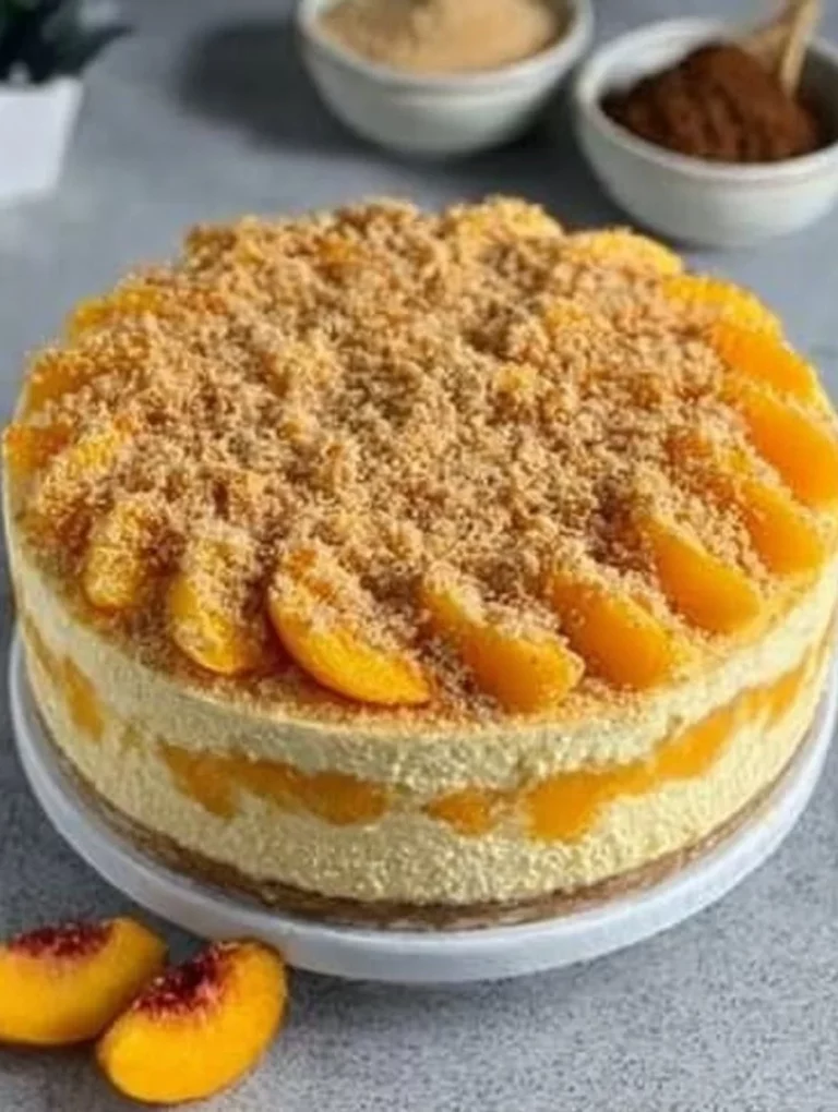 Deliciosa Carlota de Durazno, un postre cremoso y frutal.