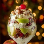 Ensalada de manzana fresca y colorida para una celebración navideña