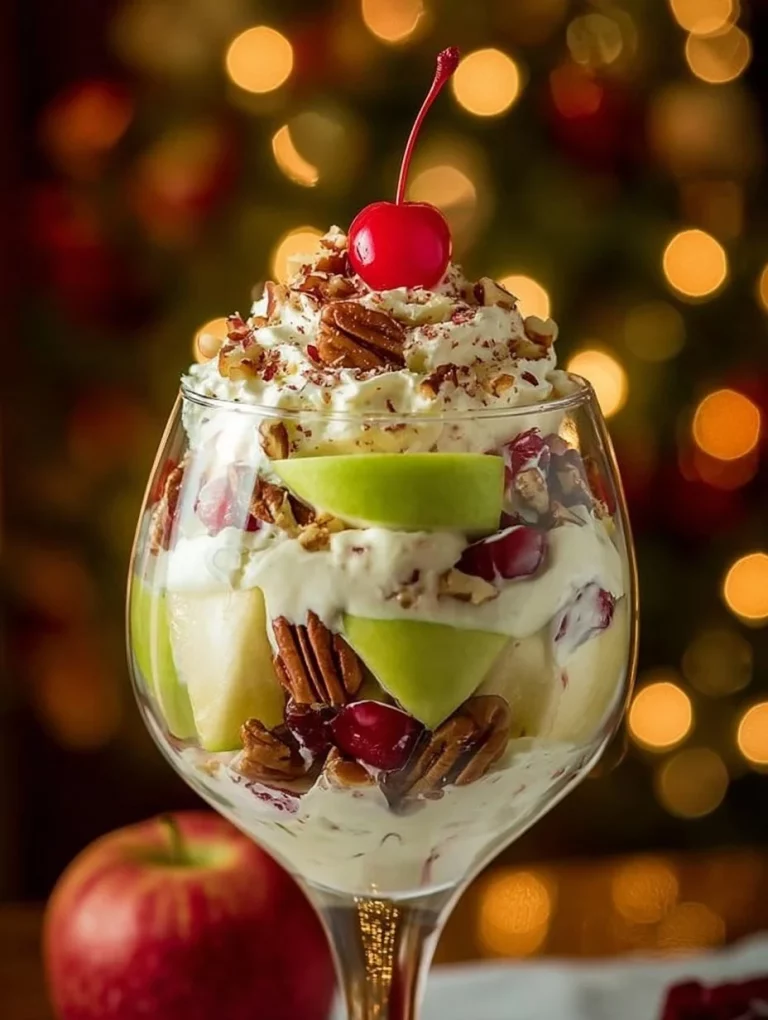 Ensalada de manzana fresca y colorida para una celebración navideña