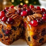 Pastel esponjoso de frutas secas y nueces, esponjoso y delicioso