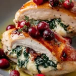 Pechugas de pollo rellenas con espinacas y queso brie
