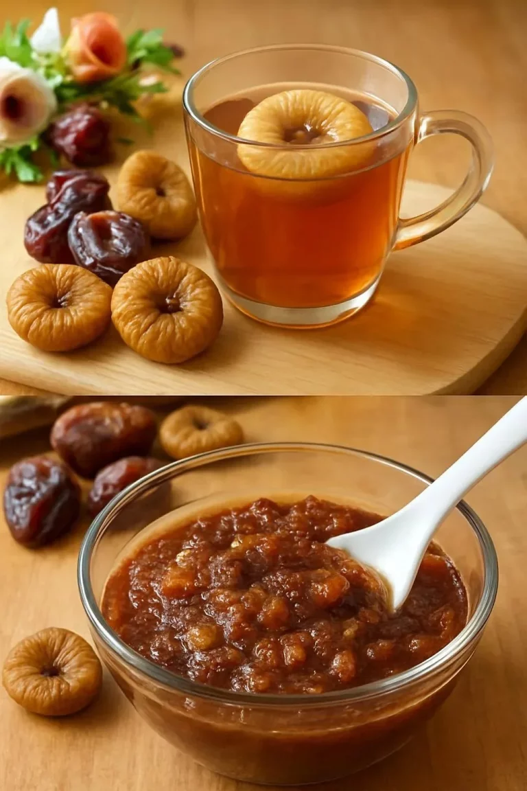 Infusión de fruta seca en una taza junto a frutas secas saludables