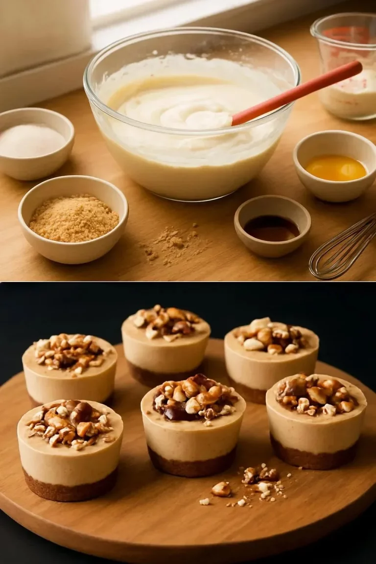 Mini Cheesecake Crudo, un delicioso postre de cheesecake fácil de preparar.