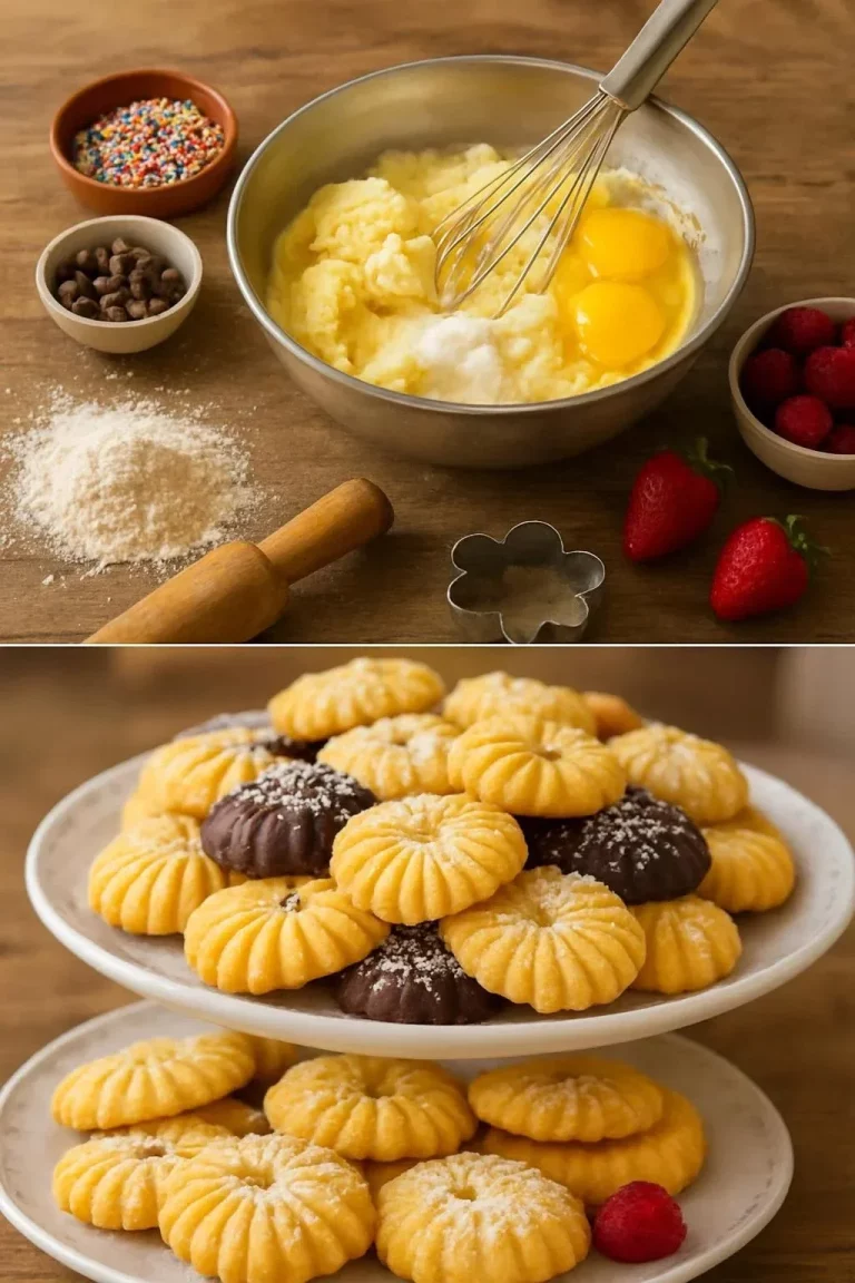 Galletas italianas de mantequilla recién horneadas en un plato.