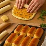 Rollos de Patata recién horneados con relleno sabroso