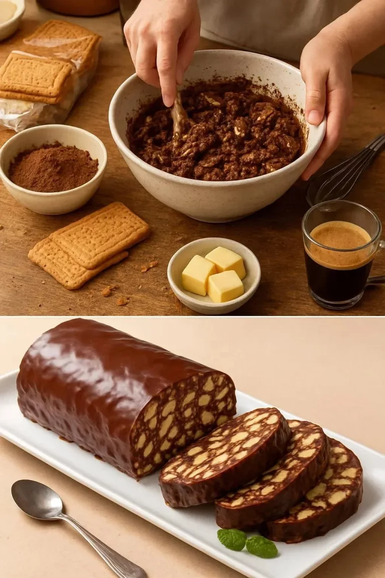 Salami de Chocolate decorado y listo para servir