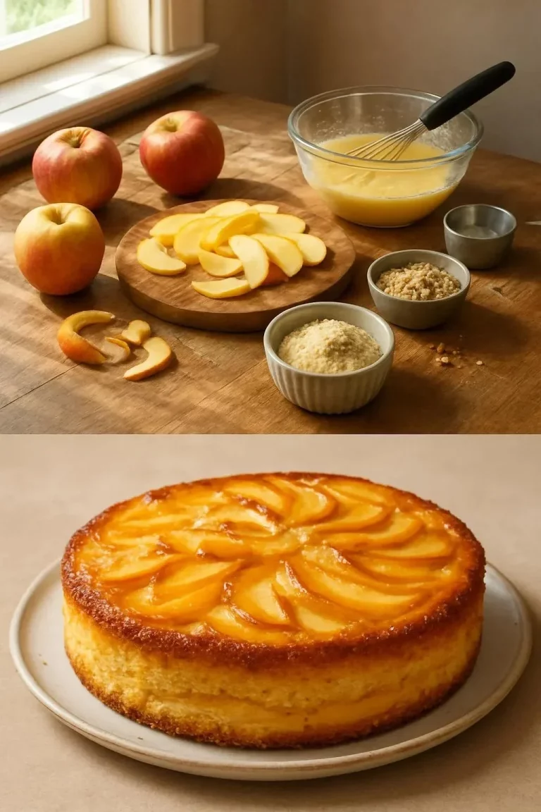 Tarta de manzana sin harina y sin azúcar con manzanas frescas