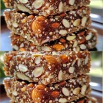 Barras de refrigerio de almendras y dátiles asados, saludables y deliciosas