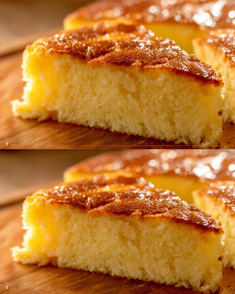 Bizcocho de yogur esponjoso recién horneado en un plato